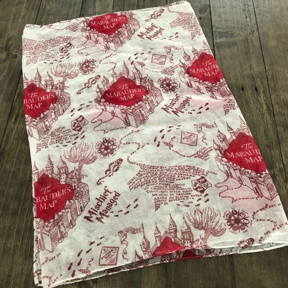 Harry Potter Accessories - Harry Potter The Marauders Map Infinity Loop Scarf Mischief Managed Universal OS